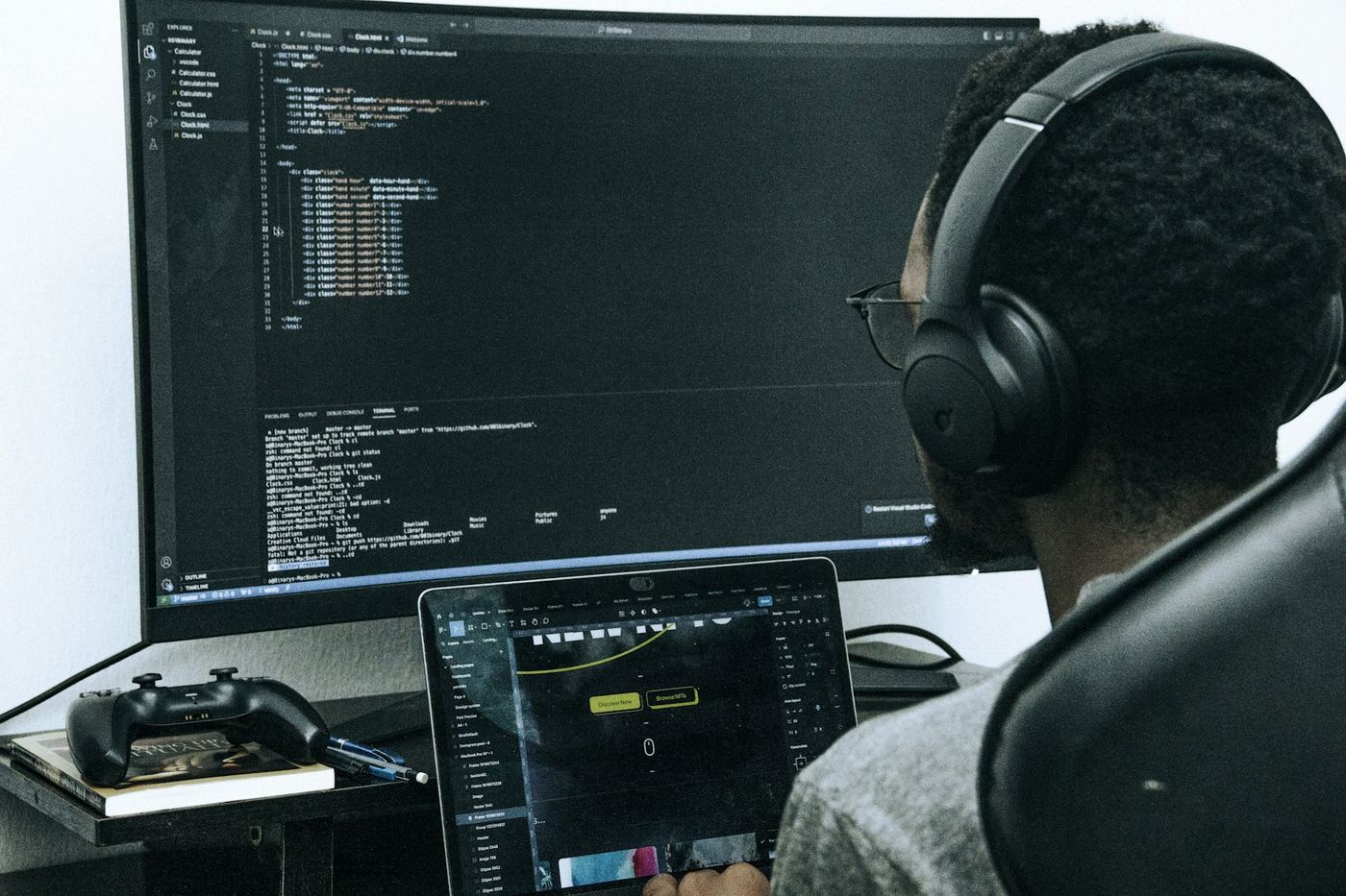 Code source affiché sur un écran